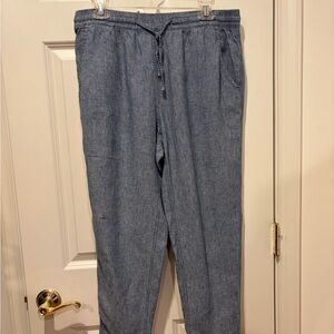 L.L. Bean Blue Linen Pants, size 12